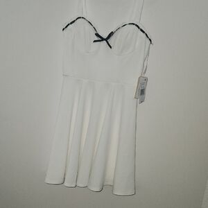 Chic White Chemise with Black Accents